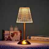 Lampe de table sans fil en métal et cristal
