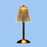 Lampe de table sans fil en métal et cristal