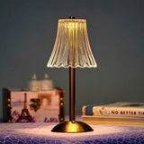 Lampe de table sans fil en métal et cristal