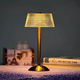 Lampe de table sans fil en métal et cristal