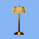 Lampe de table sans fil en métal et cristal