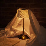 Lampe de table sans fil en métal et cristal