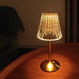 Lampe de table sans fil en métal et cristal