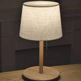 Lampe Élégante en Noyer Norvégien avec Accessoires Textiles Haut de Gamme - Lumière Raffinée