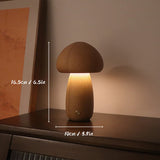 Lampe de table en bois rechargeable en forme de champignon