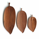 Plateaux en bois design feuille