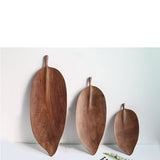 Plateaux en bois design feuille