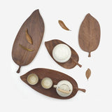 Plateaux en bois design feuille