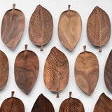 Plateaux en bois design feuille
