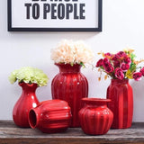 Vases en Verre Courbe Scarlet Élégance
