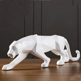 Statue de léopard en design géométrique