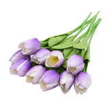 10 Fleurs de Tulipe en Soie