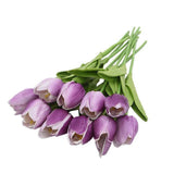 10 Fleurs de Tulipe en Soie