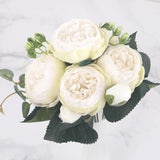 Faux Fleurs en Soie - Bouquet de 9 Pivoines