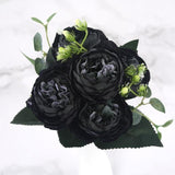 Faux Fleurs en Soie - Bouquet de 9 Pivoines