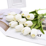 10 Fleurs de Tulipe en Soie