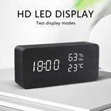Réveil en bois avec affichage LED